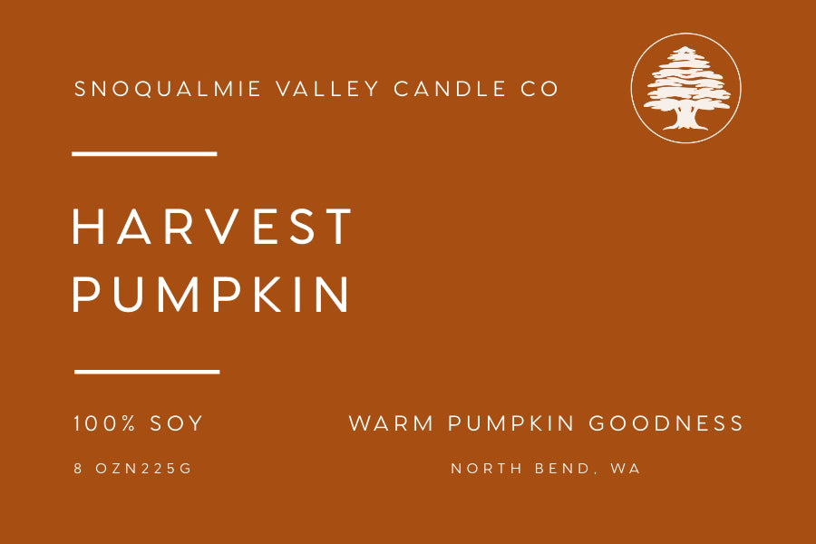 8 oz amber jar soy candle — Harvest Pumpkin — Snoqualmie Valley Candle Company
