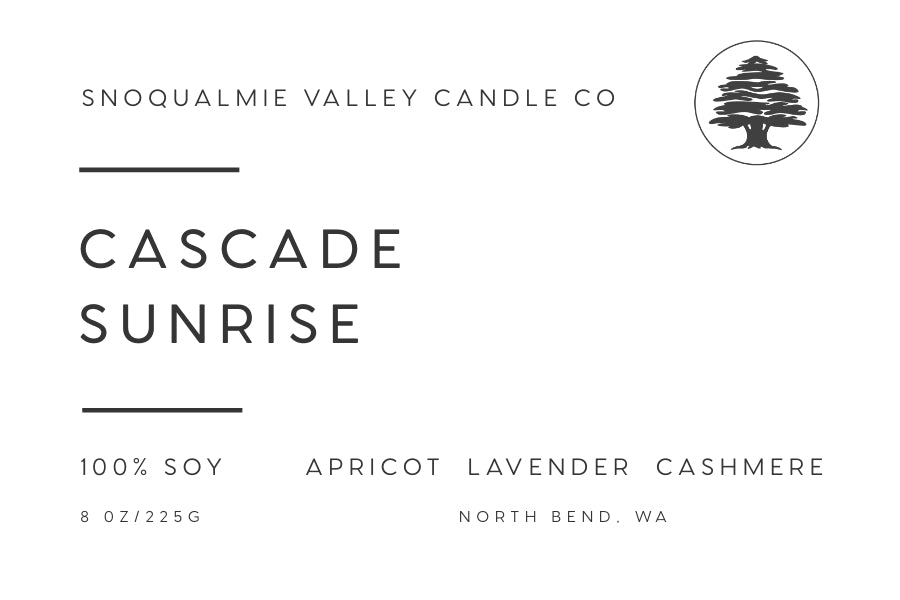 8 oz amber jar soy candle — Cascade Sunrise — Snoqualmie Valley Candle Company