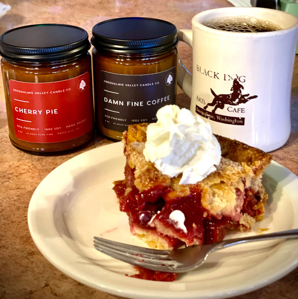 8 oz amber jar soy candle — Cherry Pie — Snoqualmie Valley Candle Company