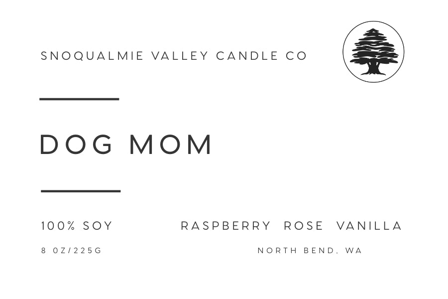 8 oz amber jar soy candle — Dog Mom — Snoqualmie Valley Candle Company