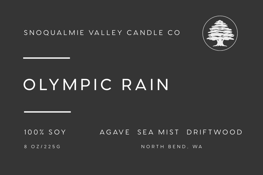 8 oz amber jar soy candle — Olympic Rain — Snoqualmie Valley Candle Company