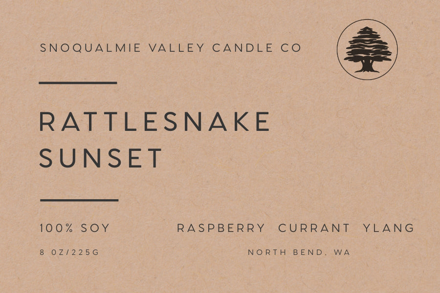 8 oz amber jar soy candle — Rattlesnake Sunset — Snoqualmie Valley Candle Company