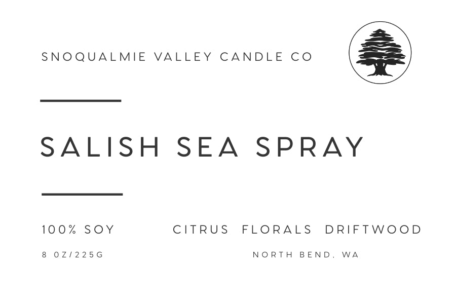 8 oz amber jar soy candle — Salish Sea Spray — Snoqualmie Valley Candle Company