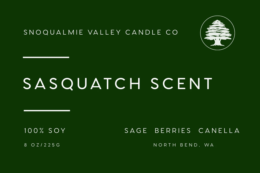8 oz amber jar soy candle — Sasquatch Scent — Snoqualmie Valley Candle Company
