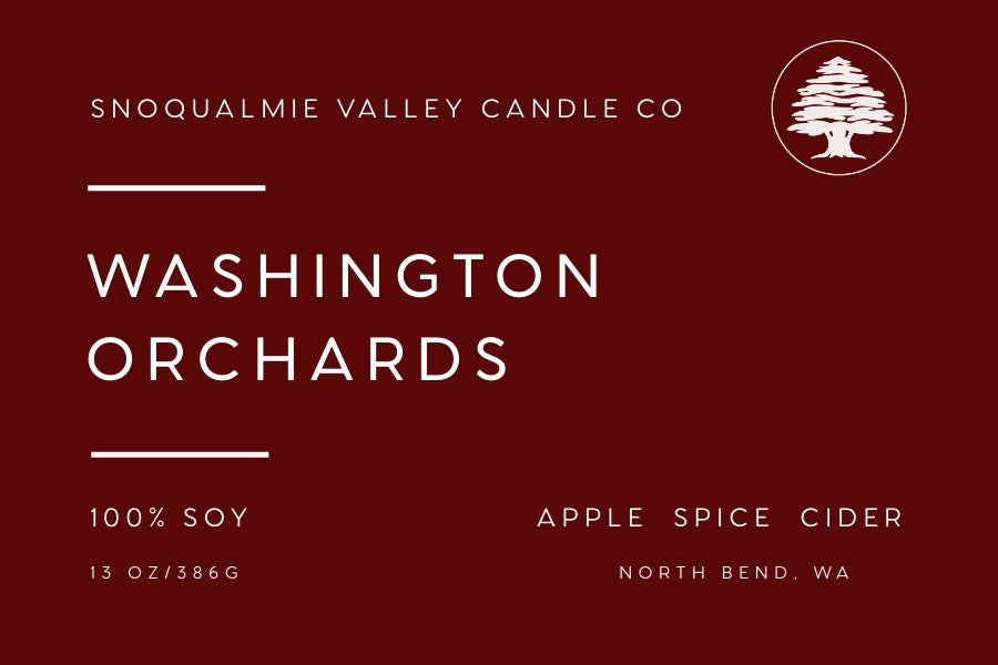 8 oz amber jar soy candle — Washington Orchards — Snoqualmie Valley Candle Company
